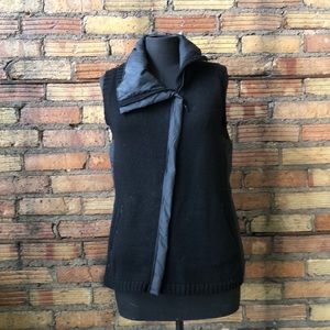 Eileen Fisher Black sweater puffer Vest